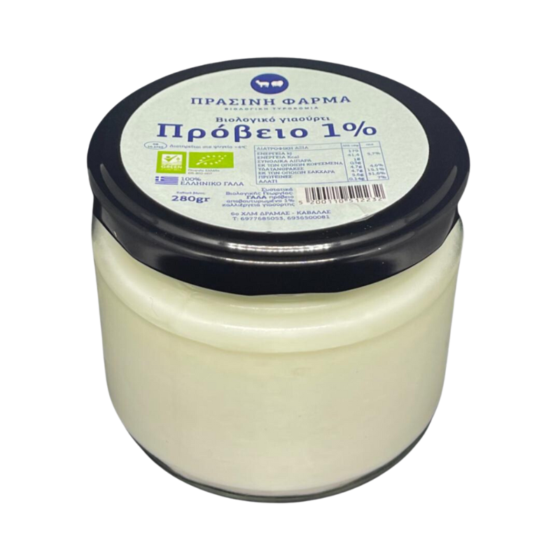Βιολογικό Γιαούρτι Πρόβειο 1% 280g Πράσινη Φάρμα