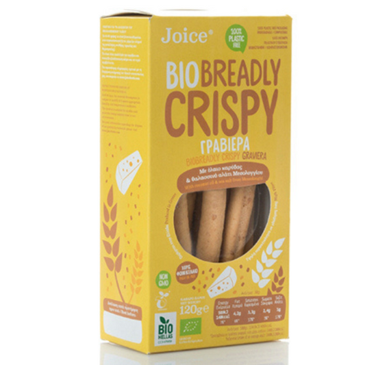 Βιολογικά Κριτσίνια Breadly Crispy Γραβιέρα 120g Joice