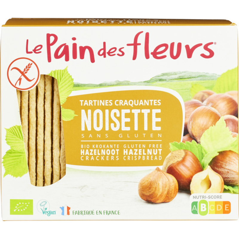Βιολογικά Τραγανά Kράκερ Φουντουκιού    150g   Le Pain des Fleurs