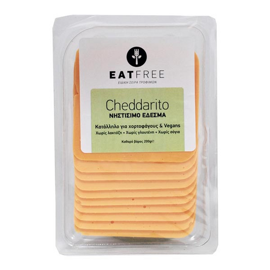 Φυτικό Έδεσμα Cheddarito σε Φέτες, 200 γρ., Eat Free